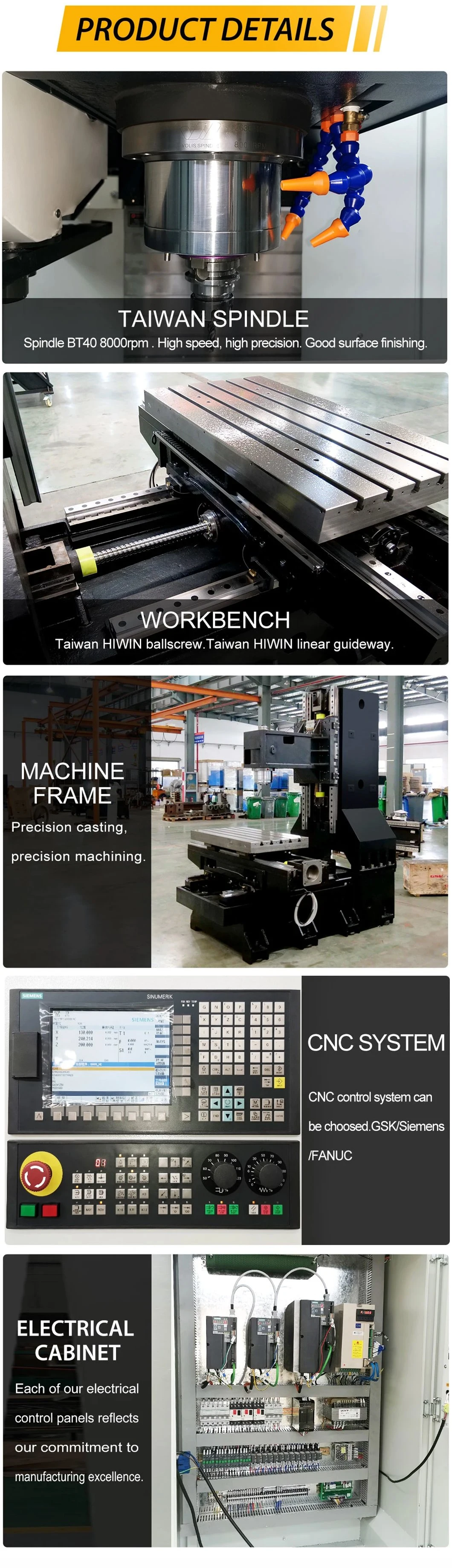 Vmc1166 Customized High Quality China Hot Sale CNC Vertical Milling Machine, CNC Machining Center